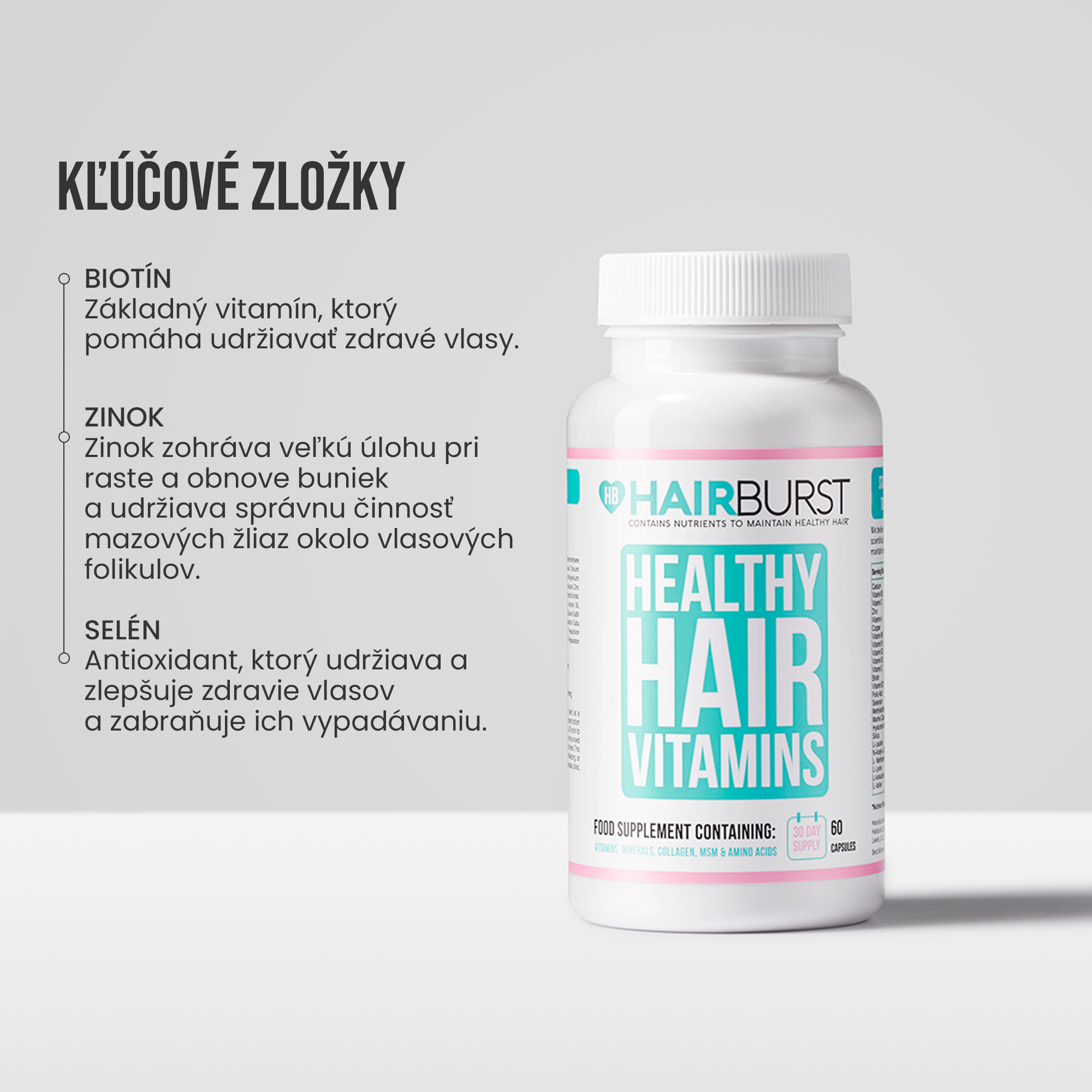 Vitamíny na zdravé vlasy 1MS